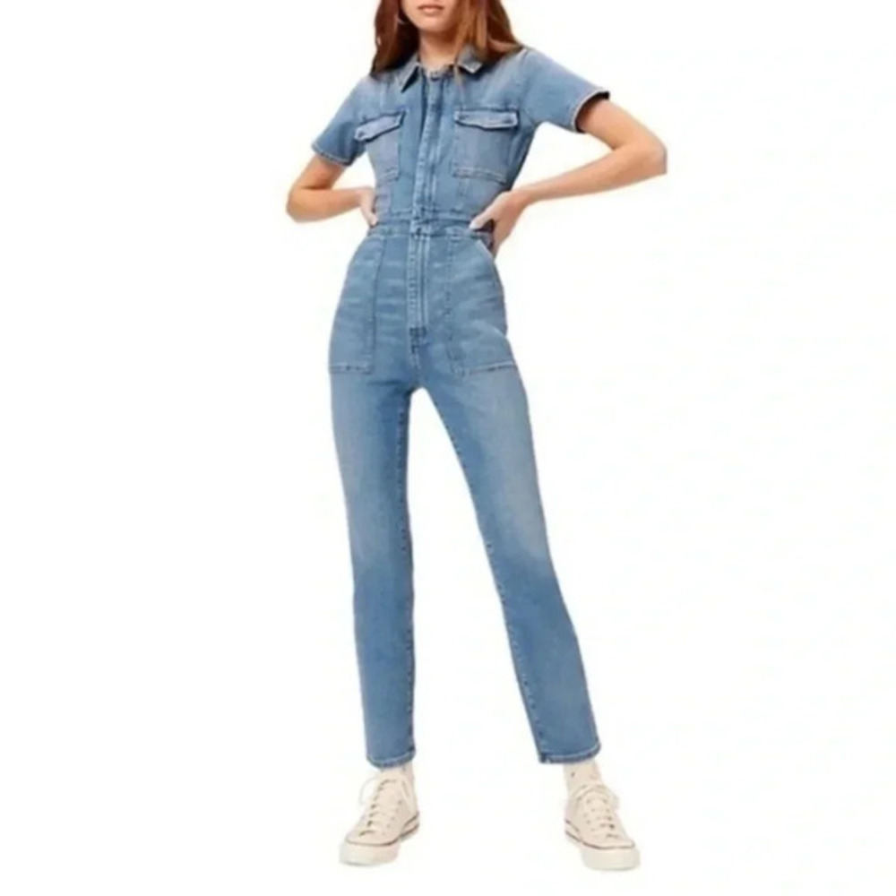 Good American Denim Military Bodycon Jumpsuit Size 0 B2112